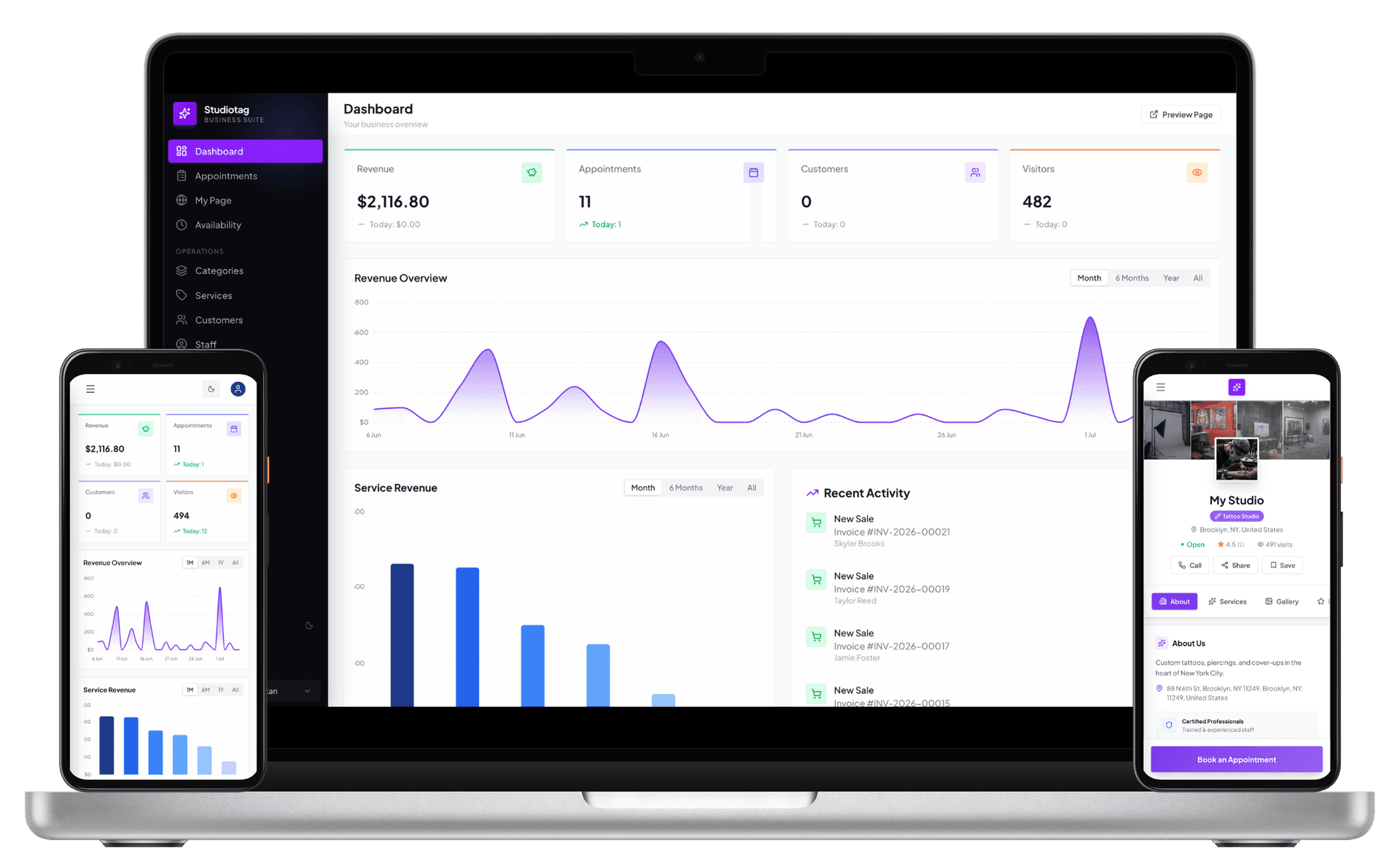 Salon Software dashboard preview